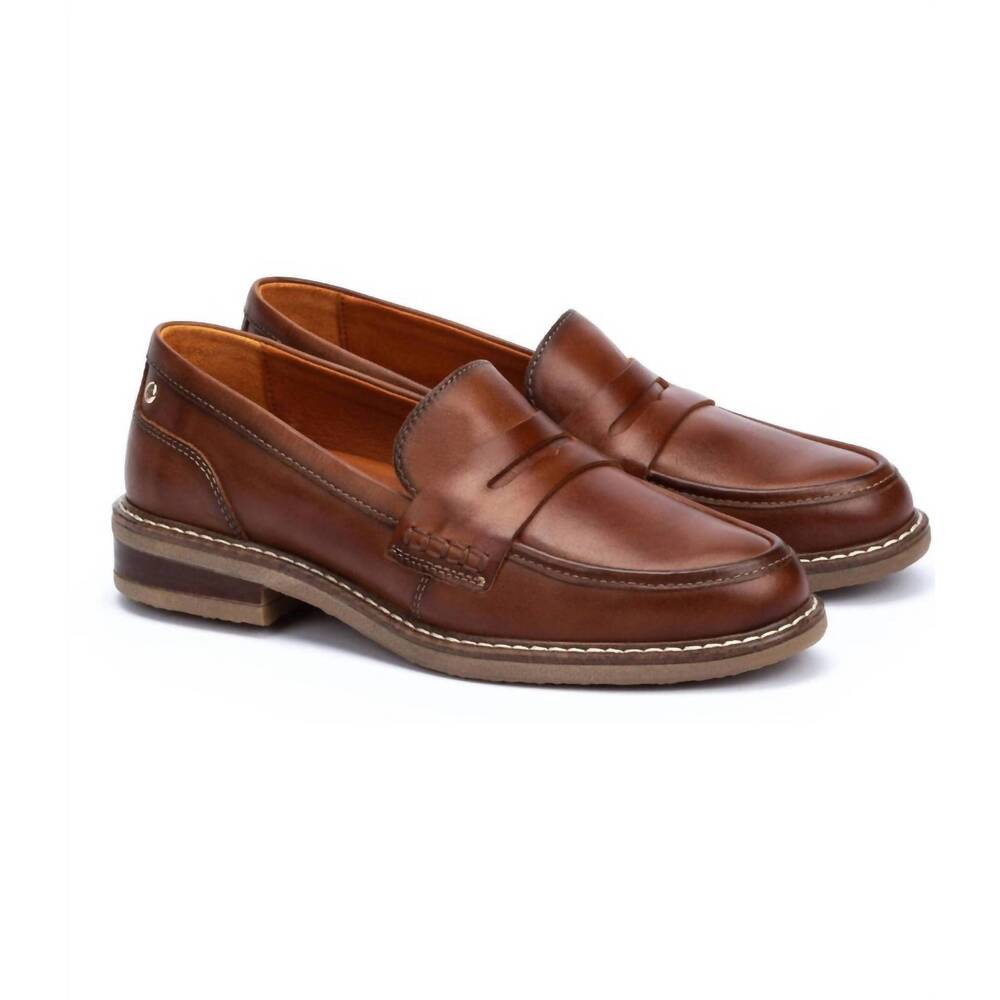 NEW PIKOLINOS women's aldaya flat moccasins in cuero